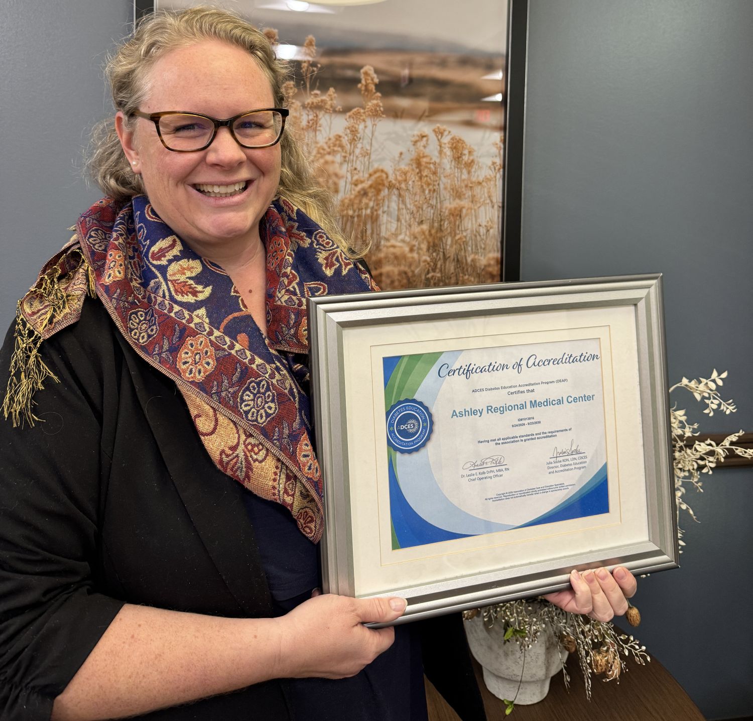 Ashley Regional Medical Center is Accredited by ADCES to Provide Quality Diabetes Self-Management Education and Support