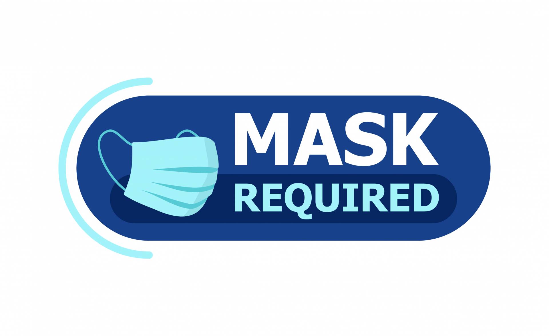 image of facemask that states mask required
